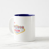 Las Vegas Style Sign In Personalize Tweekleurige Koffiemok (Voorkant links)