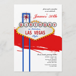 Las Vegas Style verjaardagsuitnodiging Kaart