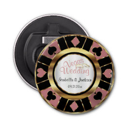 Las Vegas Styled Wedding Dusty Roos Gold Button Flesopener