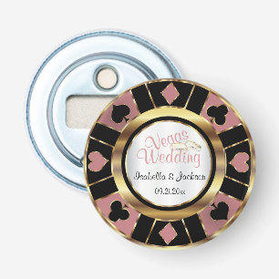 Las Vegas Styled Wedding Dusty Roos Gold Button Flesopener