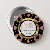 Las Vegas Styled Wedding Dusty Roos Gold Ronde Button 7,6 Cm (Voorkant /achterkant)