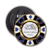Las Vegas Styled Wedding - Gold, White en Blue Button Flesopener (Voorkant)