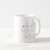 Las Vegas Stylized Skyline| Aangepaste slogan Koffiemok (Voorkant rechts)