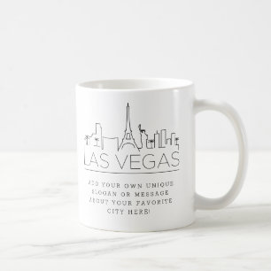 Las Vegas Stylized Skyline  Aangepaste slogan Koffiemok