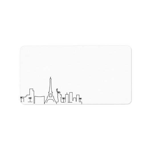 Las Vegas Stylized Skyline | Blanco etiket (Voorkant)