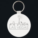 Las Vegas Stylized Skyline Sleutelhanger<br><div class="desc">Een unieke sleutelketen die de prachtige stad Las Vegas vertegenwoordigt. Deze sleutelhanger bevat een gestileerde illustratie van de unieke skyline van de stad met de naam eronder.</div>