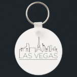Las Vegas Stylized Skyline Sleutelhanger<br><div class="desc">Een unieke sleutelketen die de prachtige stad Las Vegas vertegenwoordigt. Deze sleutelhanger bevat een gestileerde illustratie van de unieke skyline van de stad met de naam eronder.</div>