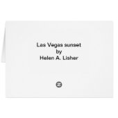 Las Vegas sunset art card (Achterkant Horizontaal)