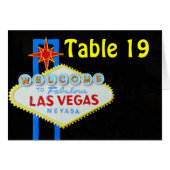 Las Vegas Table Number Toegewezen zittentenkaarten (Voorkant Horizontaal)