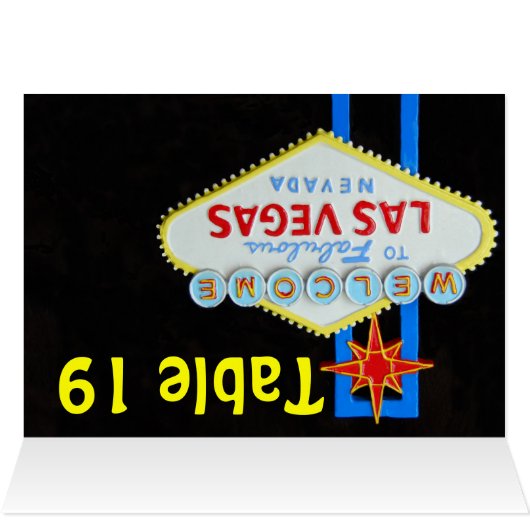 Las Vegas Table Number Toegewezen zittentenkaarten (Binnen Horizontaal (Boven))