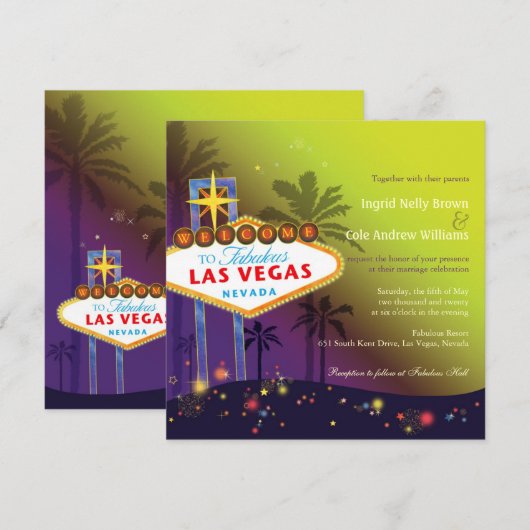 Las Vegas teken bestemming bruiloft Kaart (Voorkant / Achterkant)