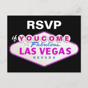 Las Vegas teken bestemming bruiloft RSVP kaart