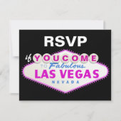 Las Vegas teken bestemming bruiloft RSVP kaart (Voorkant)