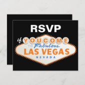 Las Vegas teken bestemming bruiloft RSVP kaart (Voorkant / Achterkant)