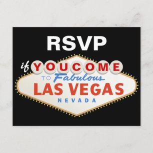 Las Vegas teken bestemming bruiloft RSVP kaart