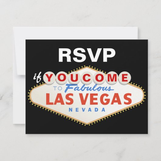 Las Vegas teken bestemming bruiloft RSVP kaart (Voorkant)