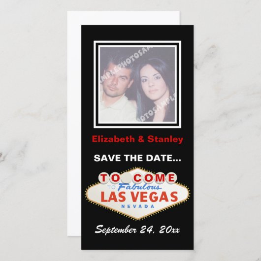 Las Vegas teken bestemming bruiloft Save the Date (Voorkant / Achterkant)