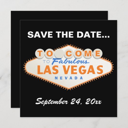 Las Vegas teken bestemming bruiloft Save the Date (Voorkant / Achterkant)