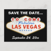 Las Vegas teken bestemming bruiloft Save the Date Aankondigingskaart (Voorkant)