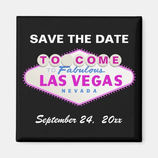 Las Vegas teken bestemming bruiloft Save the Date Magneet (Voorkant)