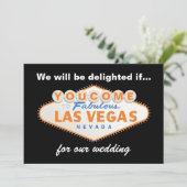 Las Vegas teken bestemming bruiloft uitnodiging (Staand voorkant)