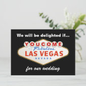 Las Vegas teken bestemming bruiloft uitnodiging (Staand voorkant)