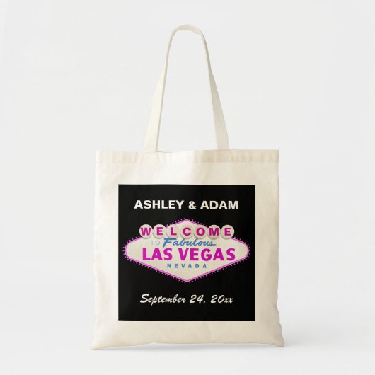 Las Vegas teken bestemming bruiloft welkomsttas Tote Bag (Voorkant)