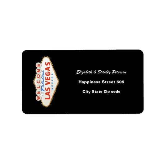 Las Vegas teken bestemming trouwadreslabel Etiket (Voorkant)