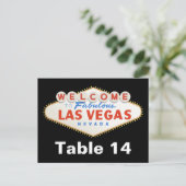 Las Vegas teken bestemming trouwtafel nummer Briefkaart (Staand voorkant)