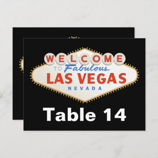 Las Vegas teken bestemming trouwtafel nummer Briefkaart (Voorkant / Achterkant)