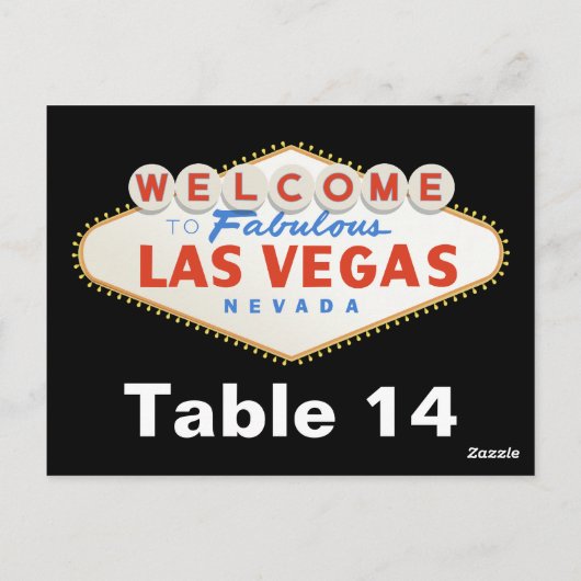 Las Vegas teken bestemming trouwtafel nummer Briefkaart (Achterkant)