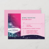 Las Vegas Teken Bruiloft Menu Keuze RSVP (Voorkant / Achterkant)