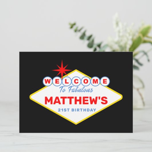 Las Vegas teken casino nachtfeest Kaart (Staand voorkant)