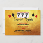 Las Vegas teken casino nachtfeest Kaart (Achterkant)