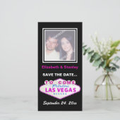 Las Vegas teken hedendaagse bruiloft Save the Date (Staand voorkant)