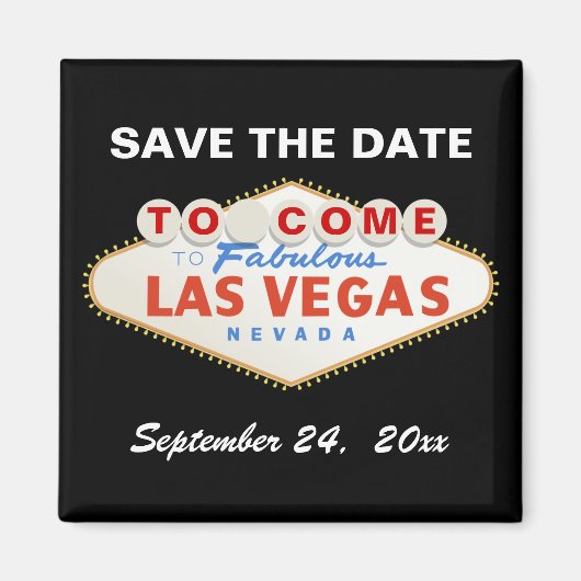 Las Vegas teken hedendaagse bruiloft Save the Date Magneet (Voorkant)
