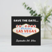 Las Vegas teken moderne bruiloft Save the Date (Staand voorkant)