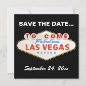 Las Vegas teken moderne bruiloft Save the Date (Voorkant)