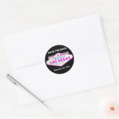 Las Vegas teken moderne bruiloft Save the Date Ronde Sticker (Envelop)