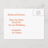 Las Vegas teken sinaasappel, zwarte bruiloft Save  Aankondigingskaart (Achterkant)