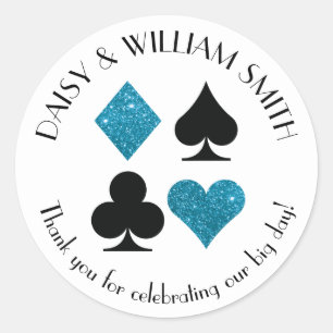 Las Vegas Thema Aangepaste tekst Malibu Blauwe Gli Ronde Sticker