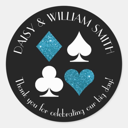 Las Vegas Thema Aangepaste tekst Malibu Blue Glitt Ronde Sticker (Voorkant)