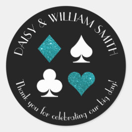 Las Vegas Thema Aangepaste Tekst Sticker Turquoise