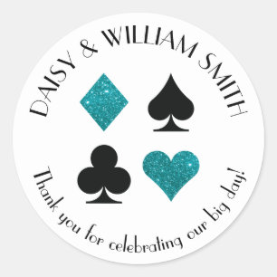 Las Vegas Thema Aangepaste Tekst Sticker Turquoise