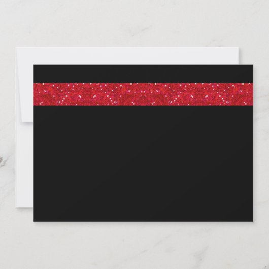 Las Vegas Thema Bewaar de datum Red Faux Glitter Save The Date (Achterkant)