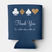 Las Vegas thema bruiloft Koelbox goud marine blauw Blikjeskoeler (Achterkant)