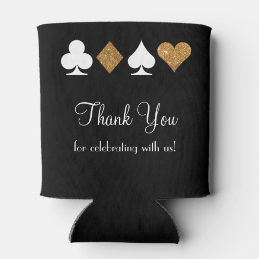 Las Vegas thema bruiloft Koelbox goud zwart Blikjeskoeler (Achterkant)