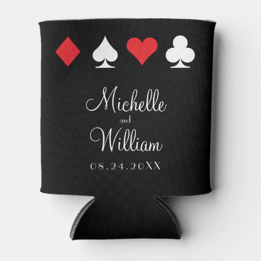 Las Vegas thema bruiloft Koelbox rood zwart Blikjeskoeler (Voorkant)