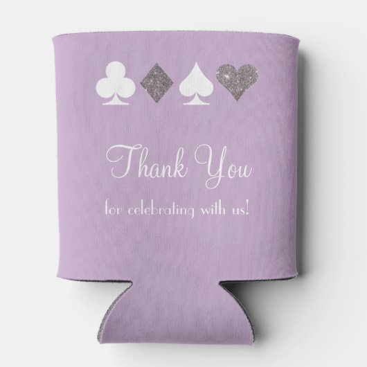 Las Vegas thema bruiloft Koelbox zilver Paarse Blikjeskoeler (Achterkant)