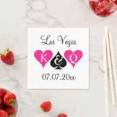 Las Vegas thema bruiloft servetten met monogram (Insitu)